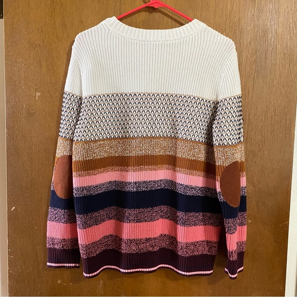 XL Petite Talbots striped multicolor sweater - Picture 4 of 10